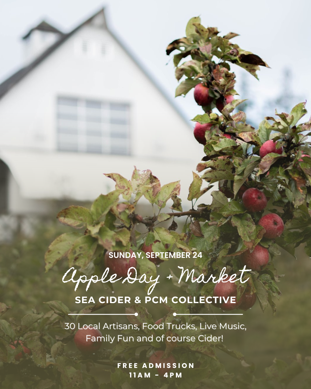 Apple Day Festival September 24. Sea Cider Orchard and Ciderhouse